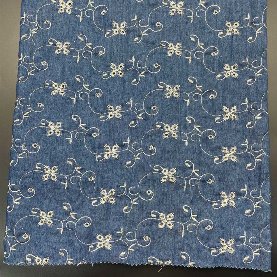 Floral Denim EMB -1